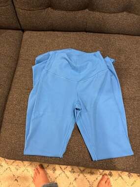 Sunzel Women's Crossover Flare Leggings High Waisted Yoga Pants Blue Size S